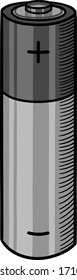 Battery AA illustration, sketch style.