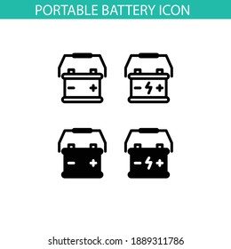 Battery accu icon set, vector eps 10