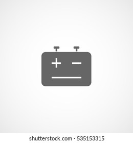 Battery Accumulator Flat Icon On White Background