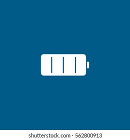 Battery Accumulator Flat Icon On Blue Background