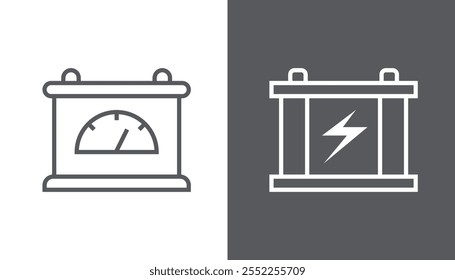 Diseño de icono de conjunto de acumulador de batería. Ilustración vectorial
