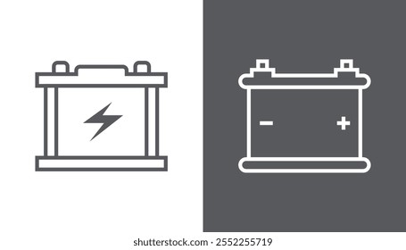 Diseño de icono de conjunto de acumulador de batería. Ilustración vectorial