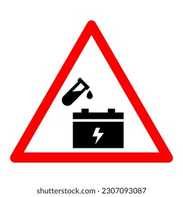 Battery Acid Symbol Sign, Vector Illustration, Isolated On White Background Label .EPS10