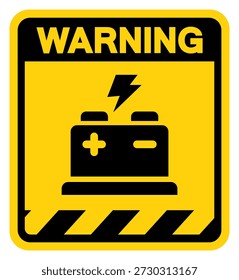 Battery Acid Warning Sign, Vector Illustration, Isolate On White Background Label.EPS10