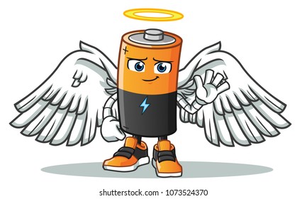 battery after death america vector cartoon illustration