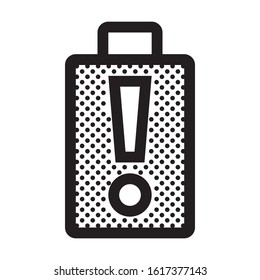 Battery Alert. Icon Filled with Dots.