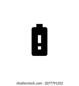 Icono de alerta de batería. Diseño de estilo plano aislado en un fondo blanco. Ilustración del vector