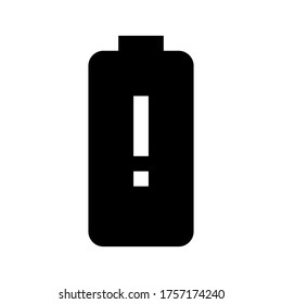 Battery alert icon vector isolated on white background.