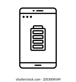 battery application line icon vector design, editable stroke line icon