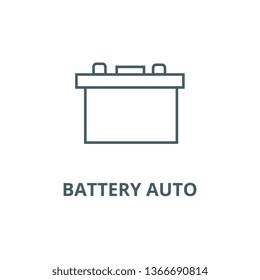 Battery auto line icon, vector. Battery auto outline sign, concept symbol, flat illustration
