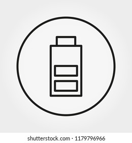 Battery with an average charge. Icon for web and mobile application. Vector illustration on a white background. Line