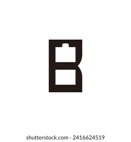 Battery B Letter Logo. Letter B logo template and battery icon in negative space of the letter B minimalist style