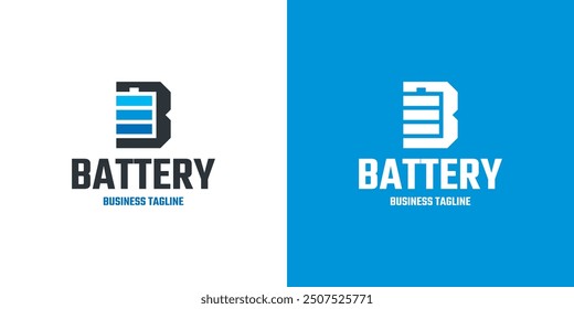 Batterie b Buchstabe Logo Vektor