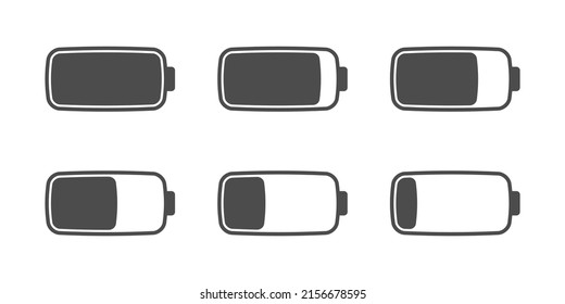 Icono de estado de carga de la barra de batería. Cargando elemento de interfaz de dispositivo móvil, indicador de nivel de potencia.
