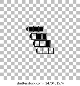 Battery. Black flat icon on a transparent background. Pictogram for your project