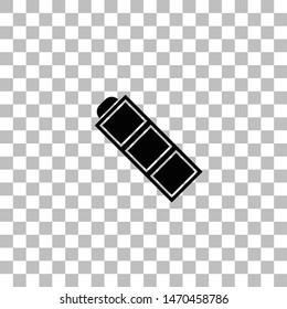 Battery. Black flat icon on a transparent background. Pictogram for your project