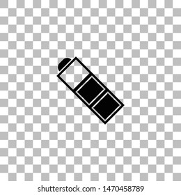 Battery. Black flat icon on a transparent background. Pictogram for your project