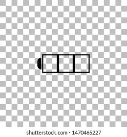 Battery. Black flat icon on a transparent background. Pictogram for your project