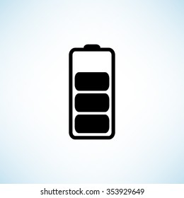 Battery -  black vector icon