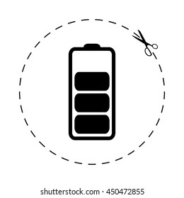 Battery  - black vector icon