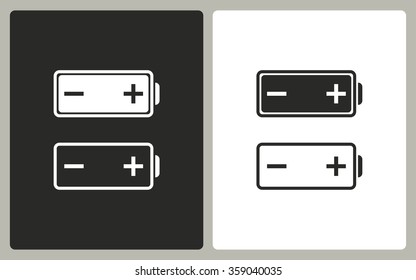 Battery  -  black and white icons. Vector illustration.