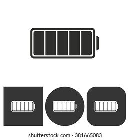 Battery   -  black and white icons. Vector illustration. 