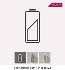 Battery - black and white icons. Vector illustration.