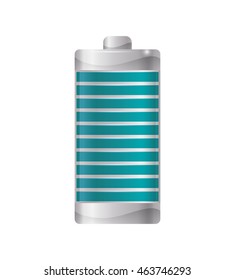 Battery blue energy power charge icon. Isolated and flat illustration. Vector graphic