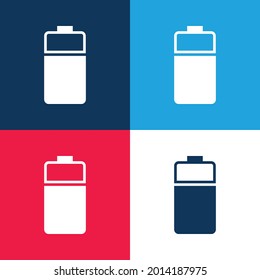 Battery blue and red four color minimal icon set