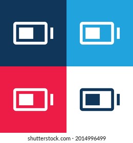 Minimaler Icon-Satz für Akku in Blau und Rot