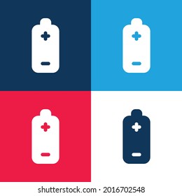 Battery blue and red four color minimal icon set