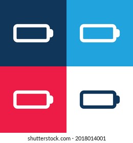 Battery blue and red four color minimal icon set