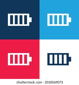Battery blue and red four color minimal icon set