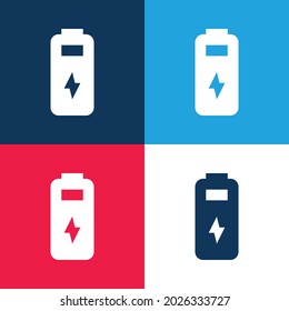 Battery blue and red four color minimal icon set