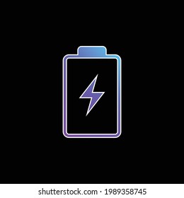 Battery With A Bolt Symbol blue gradient vector icon