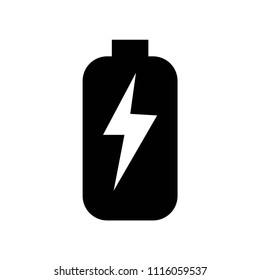 Battery with bolt symbol icon vector icon. Simple element illustration. Battery with bolt symbol symbol design. Can be used for web and mobile.