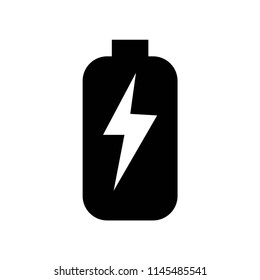 Battery with bolt symbol icon vector icon. Simple element illustration. Battery with bolt symbol symbol design. Can be used for web and mobile.