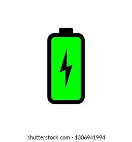 Battery with a bolt vector icon