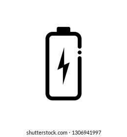 Battery with a bolt vector icon