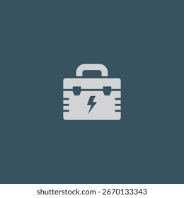 Diseño de Vector plano de icono de logotipo de caja de batería