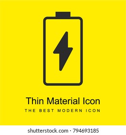 Battery bright yellow material minimal icon or logo design
