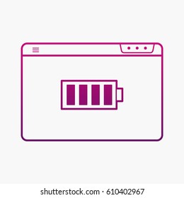 Battery and Browser Icon. Flat Isolated Outline Style Design