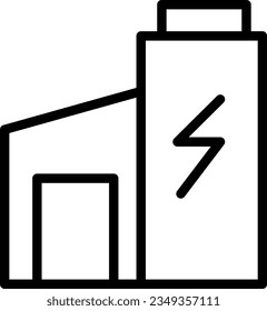 Battery Buildings Charge Outline Icon