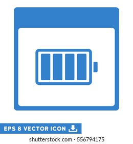 Battery Calendar Page icon. Vector EPS illustration style is flat iconic symbol, cobalt color.