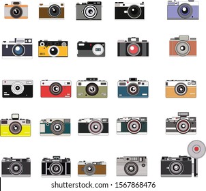 Battery camera icon Vintage camera Film camera Compact camera illustration