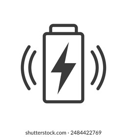 Battery Capacity Power Energy Outline Icon Isolated Vector Illustration