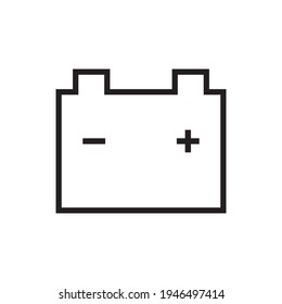 Battery car icon. Accumulator symbol, electric vehicle batteries silhouette, electromobile service vector pictogram isolated