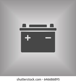 Battery car icon, isolated.  Flat design.