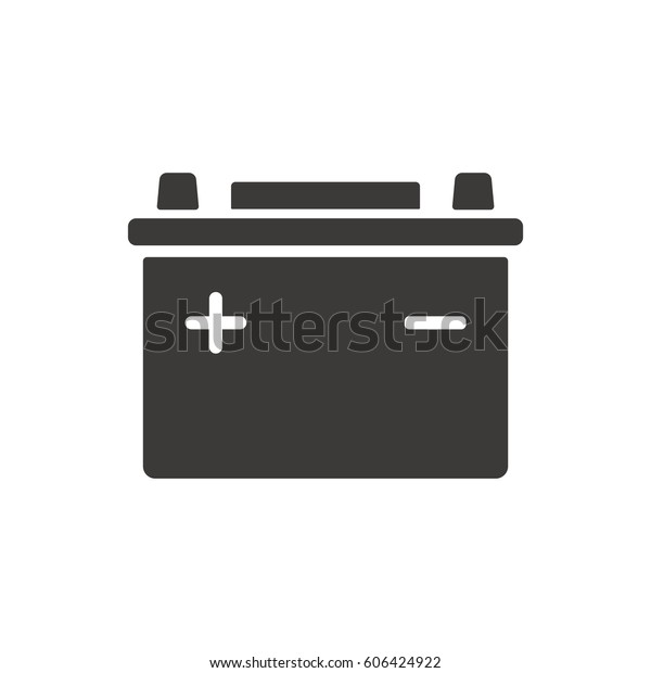 Battery car icon,\
isolated.  Flat\
design.