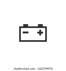 Battery car icon in simple design. Vector illustration.